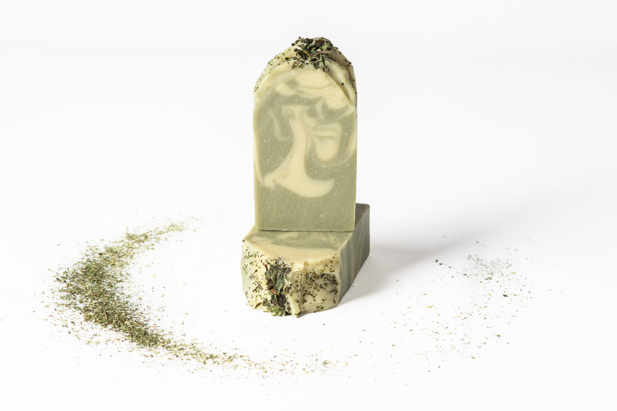 Aloe Vera & Hemp Oil Soap, scented with Peppermint and Lavender